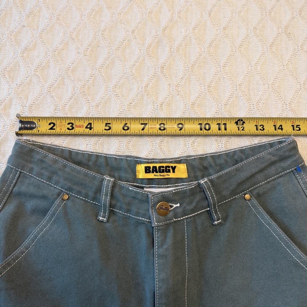 BUTTER Goods Work green pants Double Knee Very Baggy Fit Denim Jeans size 28 - Picture 7 of 7